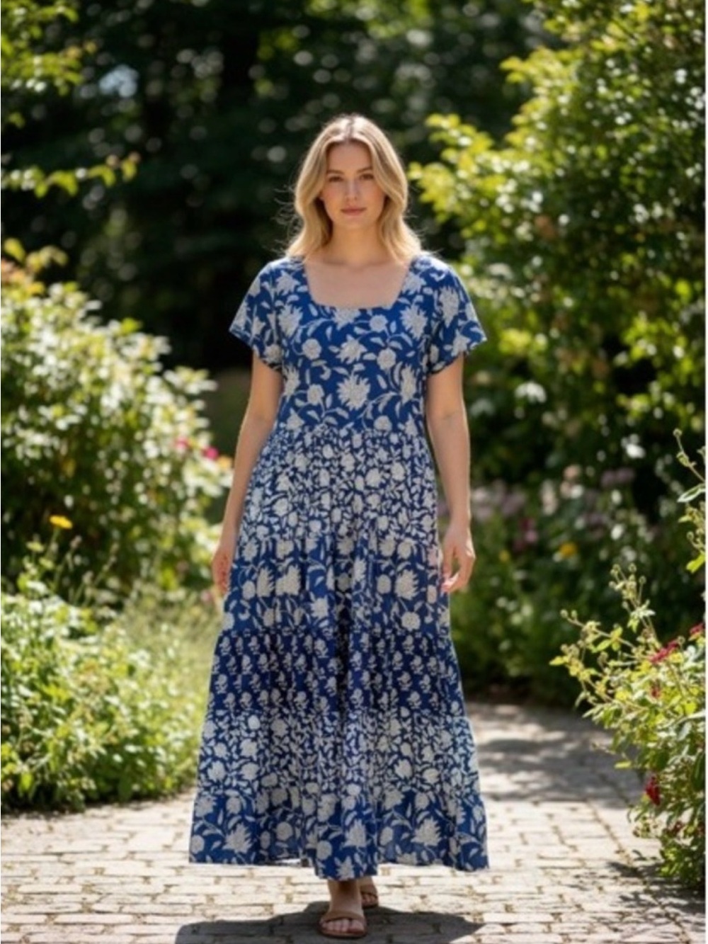 Soft Surroundings Blue Floral Maxi Dress size 3X - Picture 1 of 7